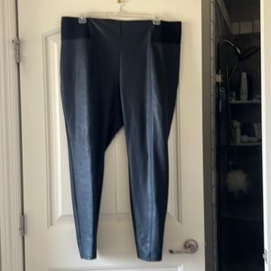 Black faux leather pants. Only worn a few times. These are in great used shape.